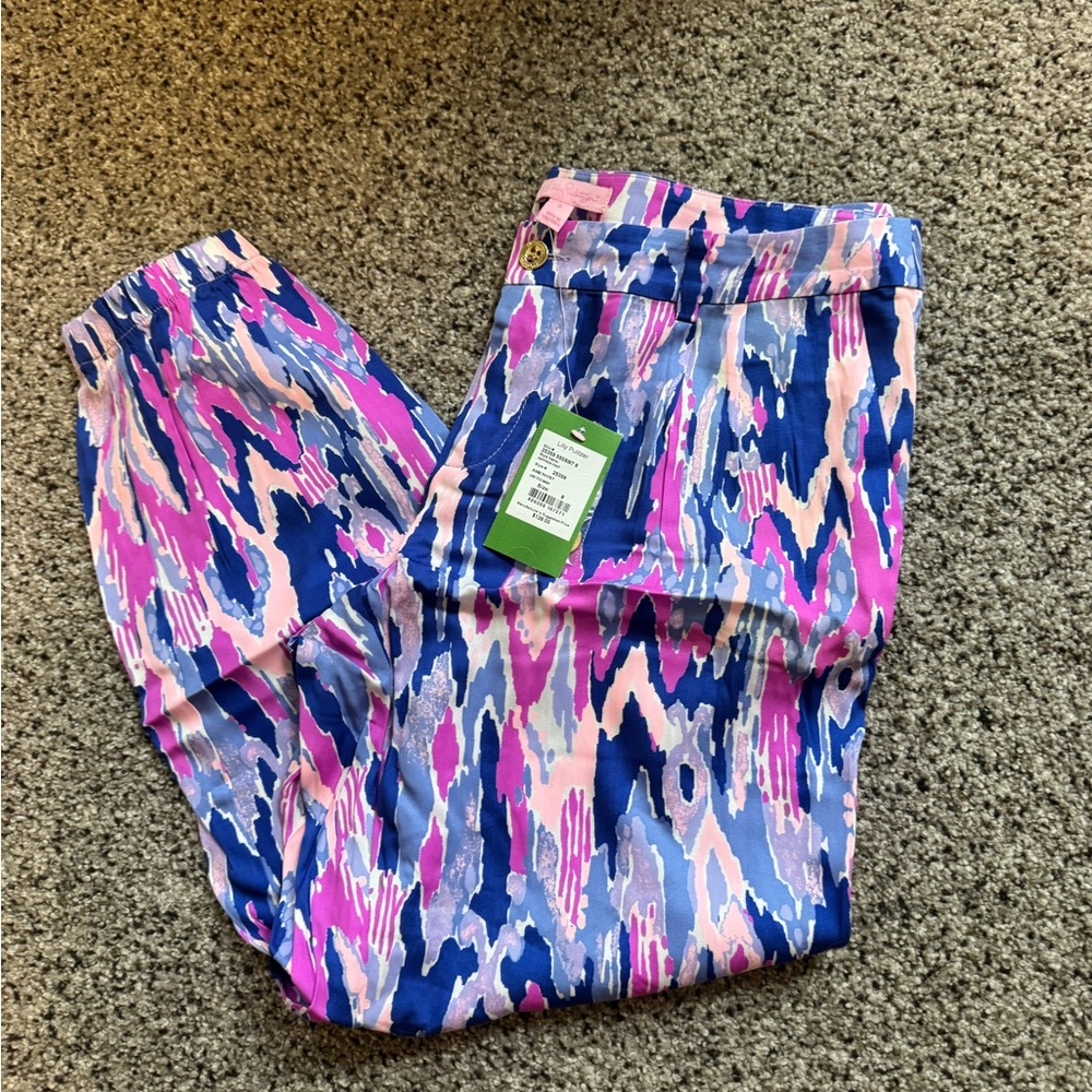Lilly Pulitzer Saffron Pants Joggers One Too Many Purple Pink 8